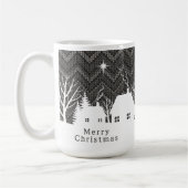 Rustig Grijs Kerst Dorp Chevron Breiwerk  Koffiemok (Links)