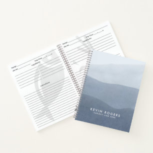 Rustig grijs & wit gradatie modern ontwerp notitieboek