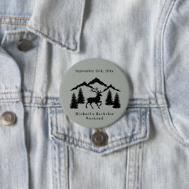 Rustig grijze bok jacht vrijgezellen weekend ronde button 7,6 cm