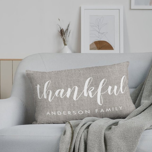 Rustig grijze herfst dankbare familienaam kussen (Creator heeft geüpload)