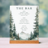 Rustig Groen Aquarel Berg Bar Menu Acryl Bord (Neutraal)