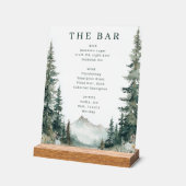 Rustig Groen Aquarel Berg Bar Menu Acryl Bord (Hoek)