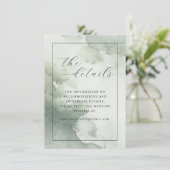 Rustig groen aquarel details informatiekaartje (Staand voorkant)