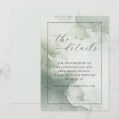 Rustig groen aquarel details informatiekaartje (Voorkant / Achterkant)