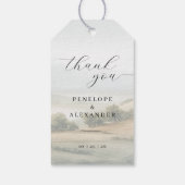 Rustig groen aquarellandschap cadeaulabel (Achterkant)