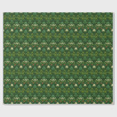 Rustig groen bloem botanisch cadeaupapier (Vlak)