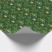 Rustig groen bloem botanisch cadeaupapier (Hoek)