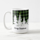 Rustig groen Buffalo Plaid bos Kerstmis Koffiemok (Links)