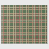 Rustig groen geruit kerstcadeaupapier cadeaupapier (Vlak)