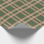 Rustig groen geruit kerstcadeaupapier cadeaupapier (Hoek)