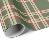 Rustig groen geruit kerstcadeaupapier cadeaupapier (Rol Hoek)