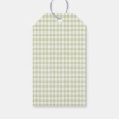Rustig groen Gingham Ze is net van de markt Cadeaulabel (Achterkant)