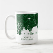 Rustig Groen Kerst Dorp Chevron Breiwerk  Koffiemok (Links)