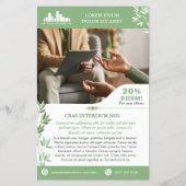 Rustig groen laat wellness promo kleine bedrijven flyer (Voorkant)
