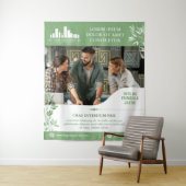 Rustig groen laat wellness promo kleine bedrijven wandkleed (In situ)