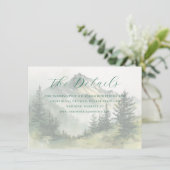 Rustig groen landschap van waterverf bergen informatiekaartje (Staand voorkant)