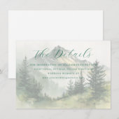 Rustig groen landschap van waterverf bergen informatiekaartje (Voorkant / Achterkant)