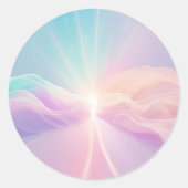 Rustig groen Natuur landschap - serene buitenlucht Ronde Sticker (Voorkant)