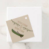 Rustig Groenblijvende Takken Canoe Trouwen Bedankjes Labels (In situ)