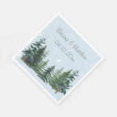 Rustig groenblijvende winter dennenbomen servet (Hoek)