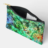 Rustig groene abstracte Cut Sew Tas,Glad abstract Etui (Open)