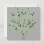 Rustig groene blad foto vrolijk kerstfeest feestdagenkaart (Achterkant)