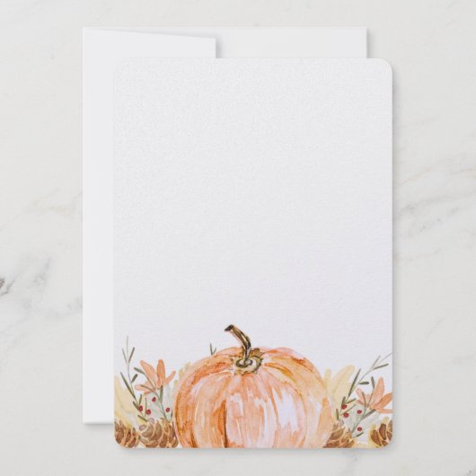 RUSTIG! Herfst Baby shower Invitation - Details to Kaart (Achterkant)