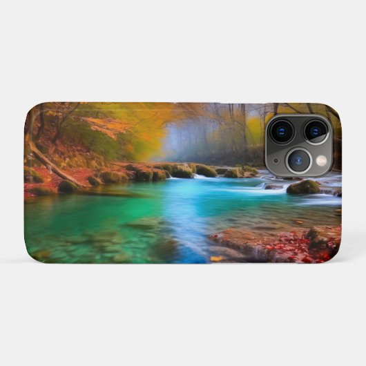 Rustig herfst rivierlandschap Case-Mate iPhone case (Achterkant (horizontaal))