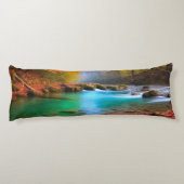 Rustig herfst rivierlandschap lichaamskussen (Achterkant)