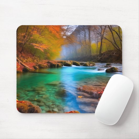 Rustig herfst rivierlandschap muismat (Met muis)