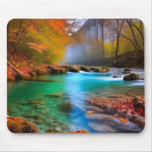 Rustig herfst rivierlandschap