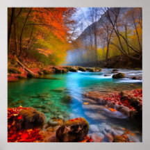 Rustig herfst rivierlandschap