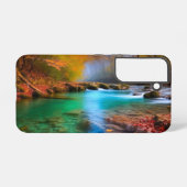 Rustig herfst rivierlandschap samsung galaxy hoesje (Achterkant horizontaal)