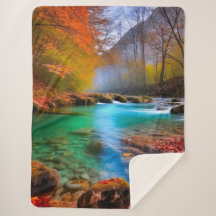 Rustig herfst rivierlandschap