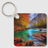 Rustig herfst rivierlandschap sleutelhanger (Voorkant)