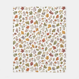 Rustig Herfstblad Paddenstoel Bos Patroon Fleece Deken