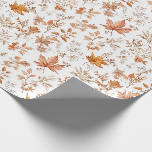 Rustig herfstcadeaupapier met herfstbladeren cadeaupapier (Hoek)