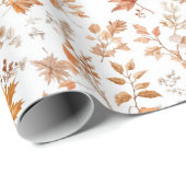 Rustig herfstcadeaupapier met herfstbladeren cadeaupapier (Rol Hoek)