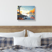 Rustig herfstlandschap canvas afdruk (Insitu (Slaapkamer))
