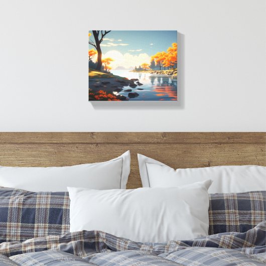 Rustig herfstlandschap canvas afdruk (Insitu (Slaapkamer))