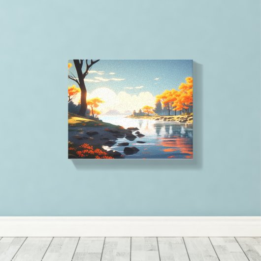 Rustig herfstlandschap canvas afdruk (Insitu (Houten vloer))