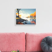 Rustig herfstlandschap canvas afdruk (Insitu (Woonkamer))