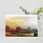 Rustig herfstlandschap met sereen meer kaart (Staand voorkant)