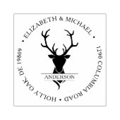 Rustig hertengewei met monogram rubberstempel (Afrduk)