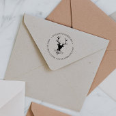 Rustig hertengewei met monogram rubberstempel