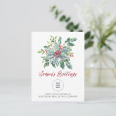 Rustig Holly Elegante Kerstvakantie Feestdagenkaart (Staand voorkant)