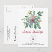 Rustig Holly Elegante Kerstvakantie Feestdagenkaart (Voorkant / Achterkant)