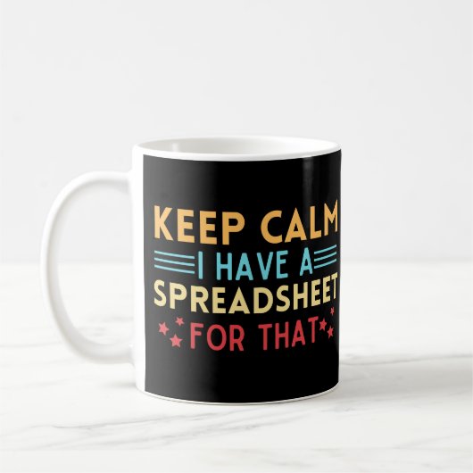 rustig houden Ik heb daar een spreadsheet voor Koffiemok (Links)