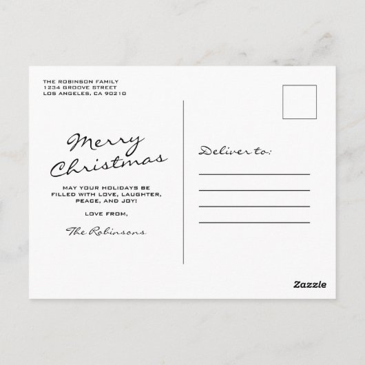 Rustig hout 4 foto Kerstvakantie Briefkaart (Achterkant)