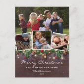 Rustig hout 4 foto Kerstvakantie Briefkaart (Voorkant)